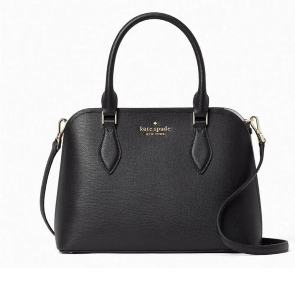 New Kate Spade Crosbody Satchel Leather Black Handbag Darcy